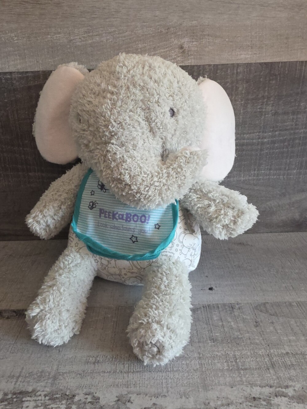Hallmark Recordable Gray Elephant Plush 10” Stuffed Animal Peekaboo b212